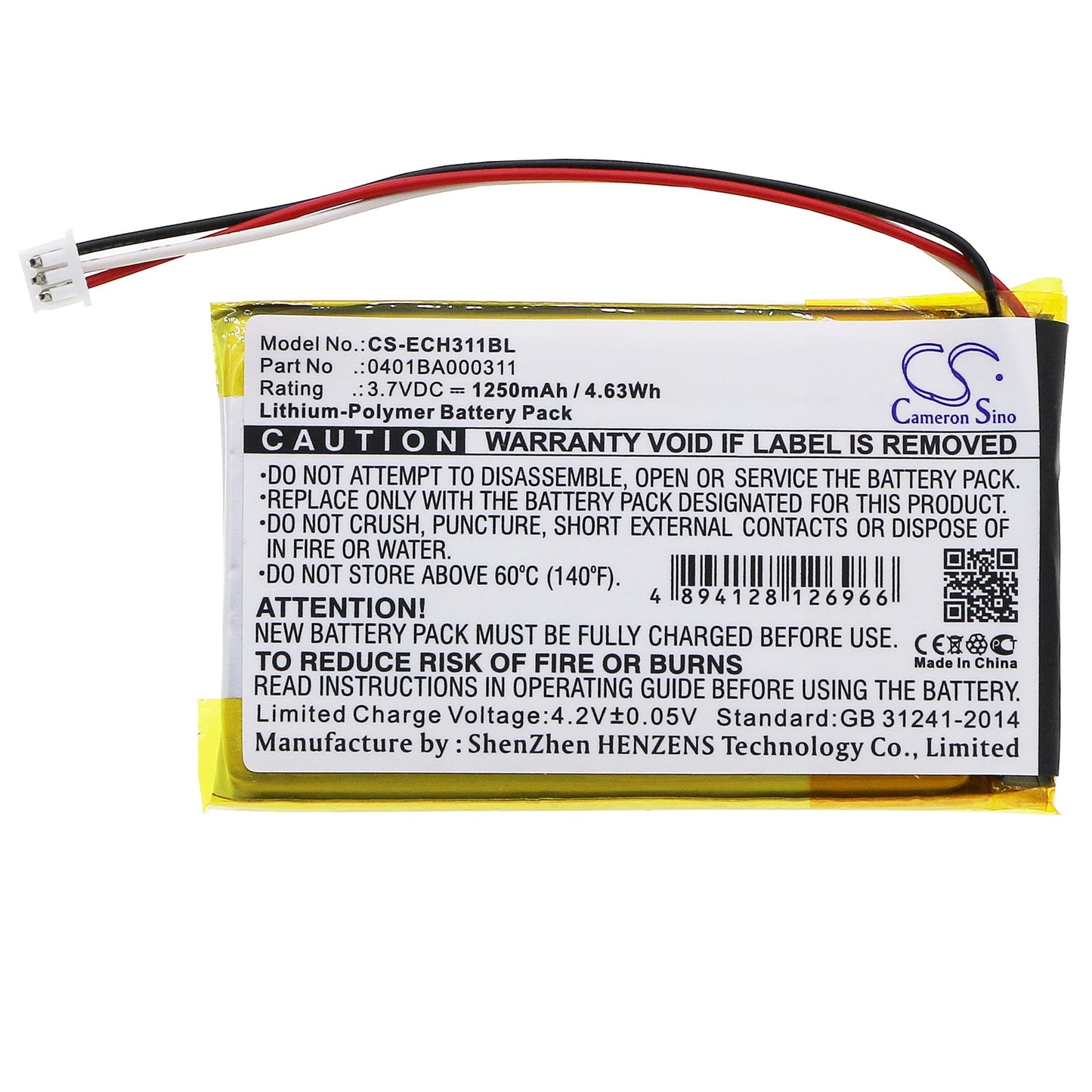 Replacement Battery for ELCA  Alpi – Crane Remote Control – 1250mAh / 4.63Wh / 3.7V
