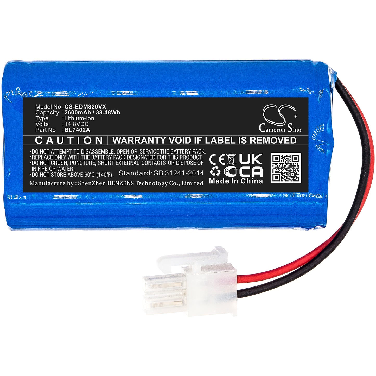 Replacement Battery for Ecovacs Deebot 500, Deebot M82, Deebot M82UK, – 2600mAh / 38.48Wh