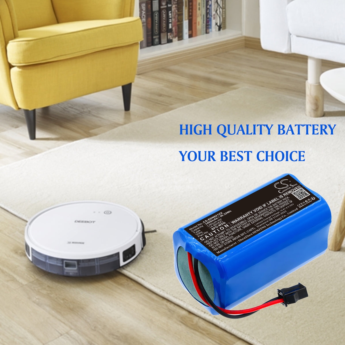 Replacement Battery for Kitfort | Patona | Polaris | DEEBOT | RoboJet | Proscenic | Gutrend | Eufy | Liectroux | Genio | Ecovacs KT-519 – Vacuum – 340