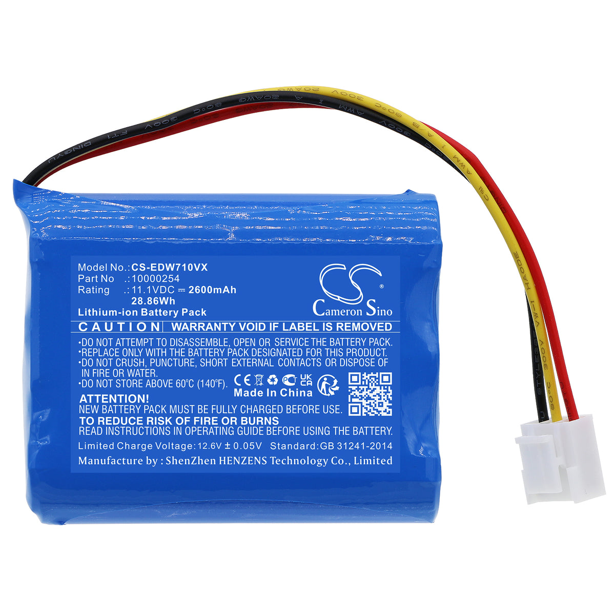 Replacement Battery for Ecovacs Winbot W733 – Vacuum – 2600mAh / 11.1V