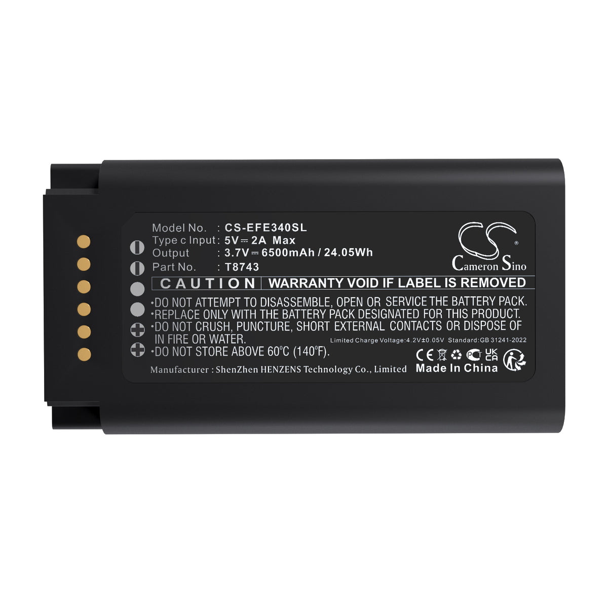 Replacement Battery for Eufy Video Doorbell E340 – Home Security Camera – 6500mAh / 3.7V