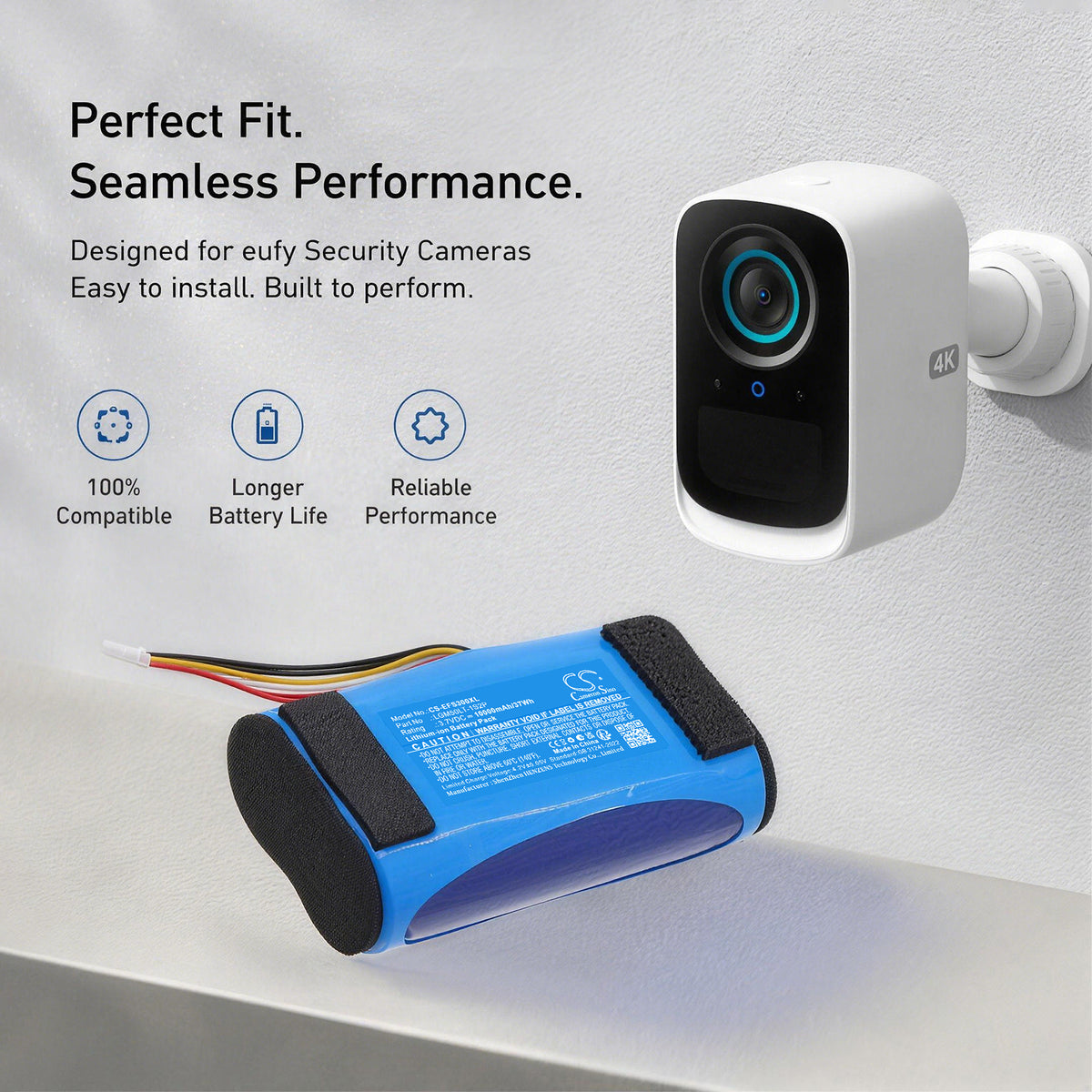 Replacement Battery for Eufy T8161 – Home Security Camera – 10000mAh / 3.7V