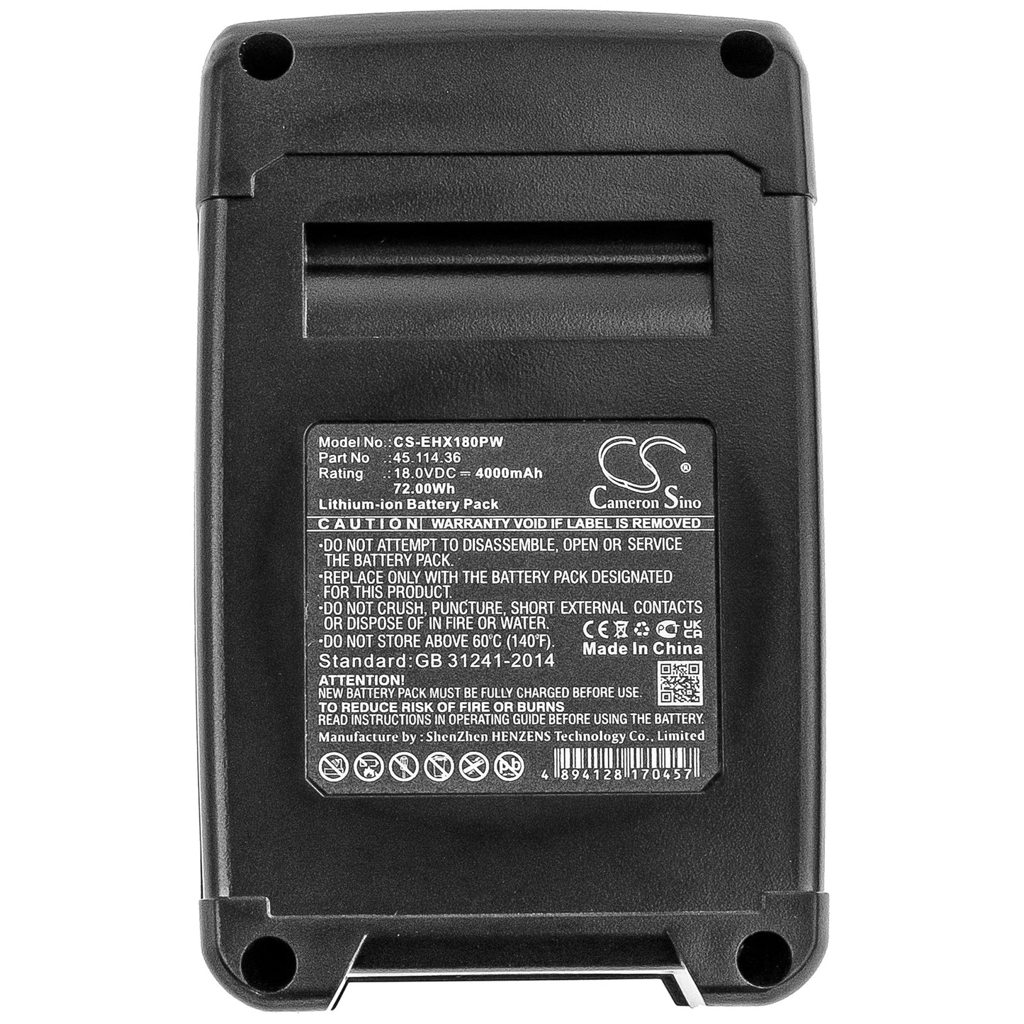 Replacement Battery for Kraftixx  KX-AHE 1820 Li Solo – Power Tools – 4000mAh / 72.00Wh / 18.0V