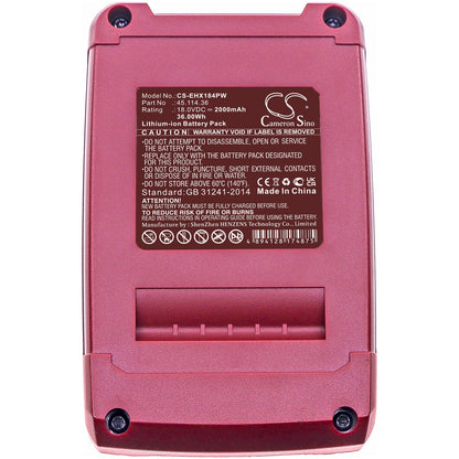 Replacement Battery for Kraftixx  KX-AHE 1820 Li Solo – Power Tools – 2000mAh / 36.00Wh / 18.0V