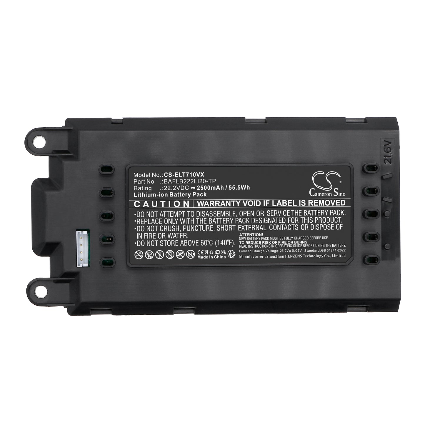 Replacement Battery for Electrolux  Well Q7, WQ7, WQ71-50IB (90027755700), WQ71-ANIMA (90027755900), WQ71-GREEN (90040201900), WQ71-P50IB (90027756100), WQ71-P52IB, WQ71-P52IB (90027762100), WQ71-P52SS (90027762300) Vacuum – 2000mAh / 44.40Wh