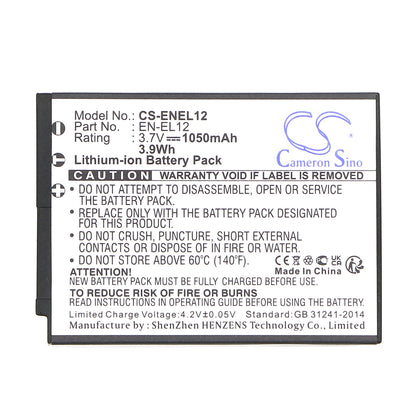 Replacement Battery for NiKon Coolpix S610 – Camera – 1050mAh / 3.7V