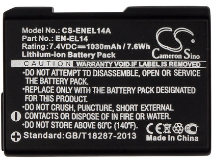 Replacement Battery for NiKon Coolpix P7000 – Camera – 1030mAh / 7.4V