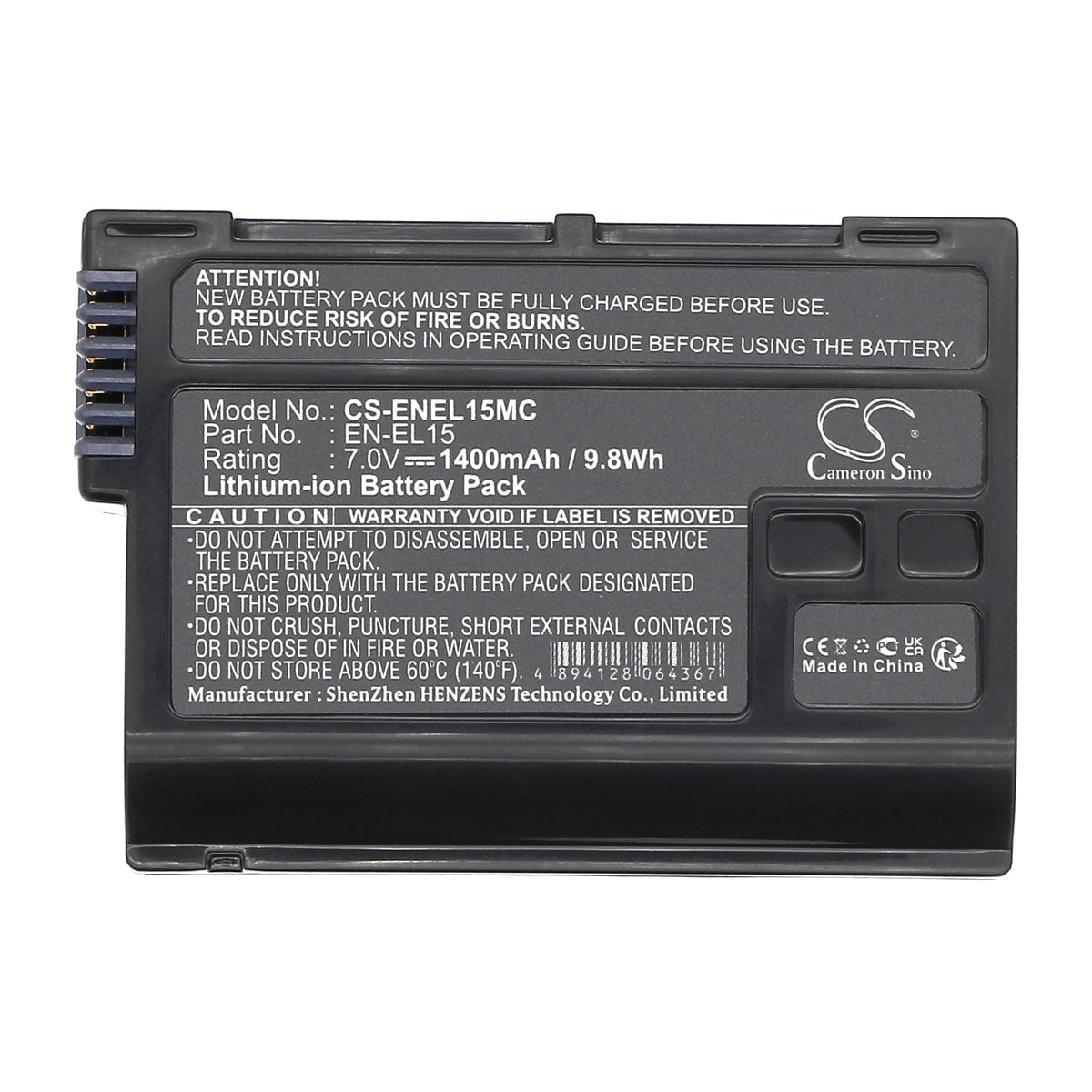 Replacement Battery for NiKon Coolpix D7000 – Camera – 1400mAh / 7V