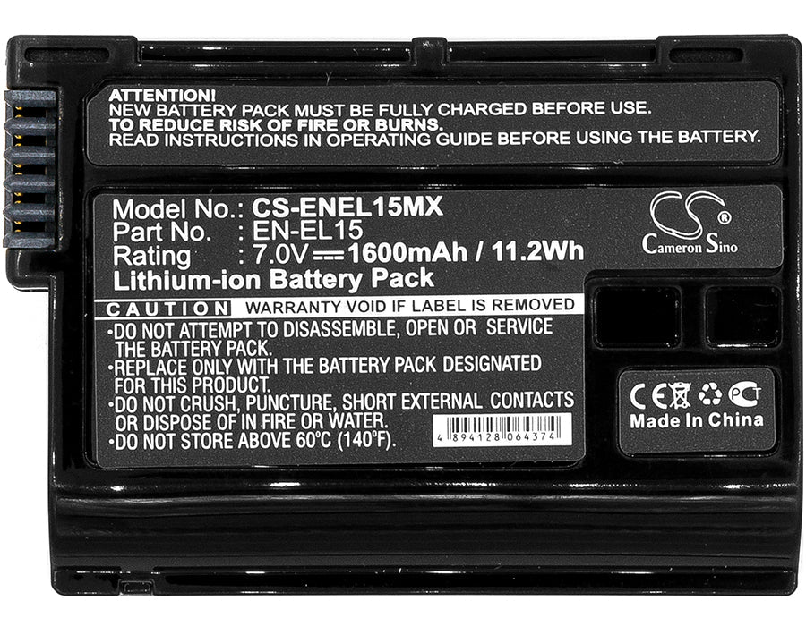 Replacement Battery for Nikon  1 V1 – Camera – 1600mAh / 11.20Wh / 7.0V