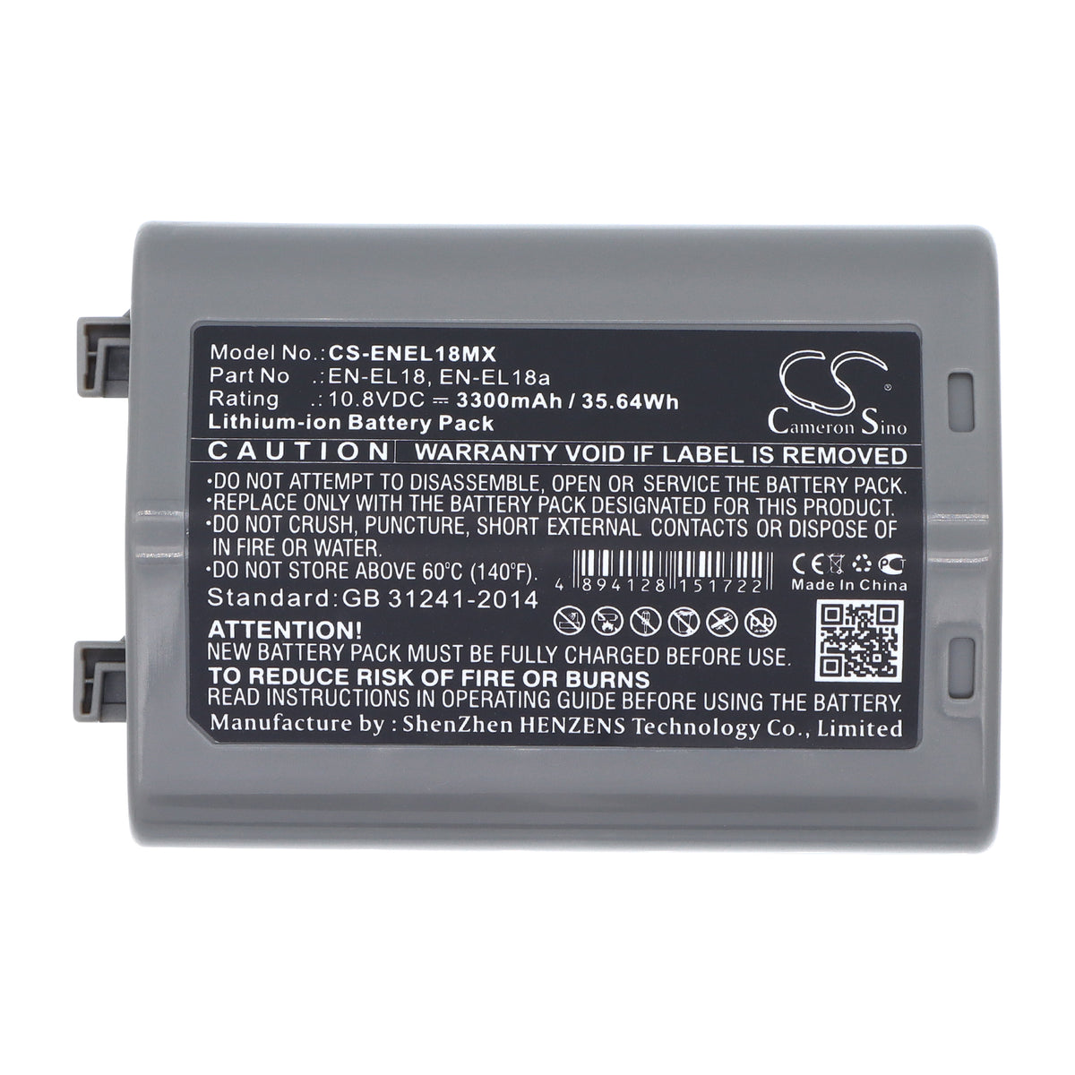 Replacement Battery for NiKon D4 DSLR – Camera – 3300mAh / 10.8V