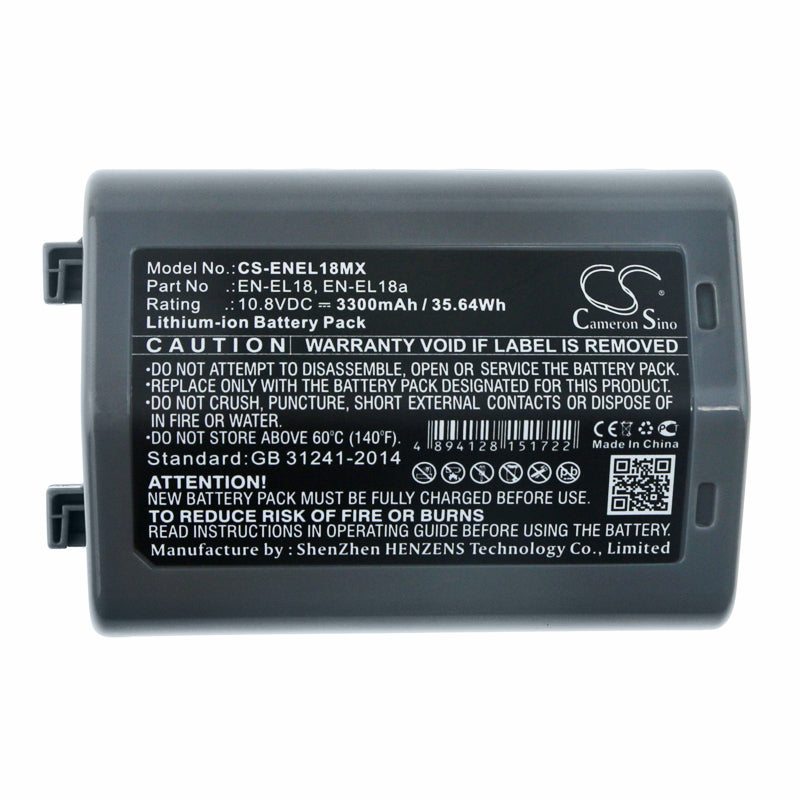Replacement Battery for Nikon  D4 DSLR – Camera – 3300mAh / 35.64Wh / 10.8V