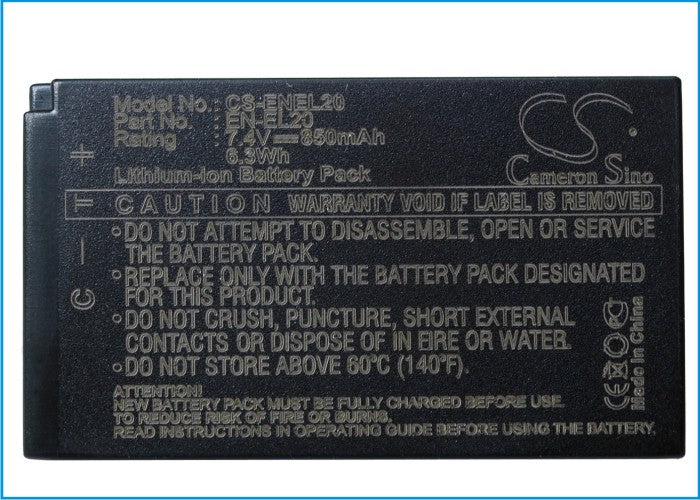 Replacement Battery for Nikon  1 AW1 – Camera – 850mAh / 6.29Wh / 7.4V