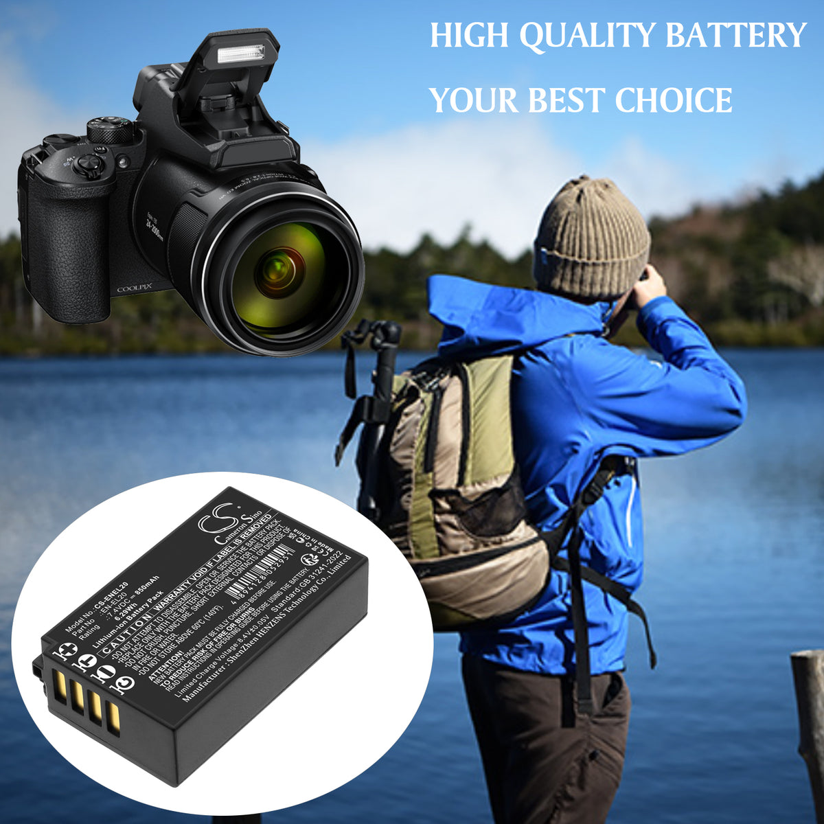 Replacement Battery for Blackmagic Design | NiKon Pocket Cinema Camera – Camera – 850mAh / 7.4V