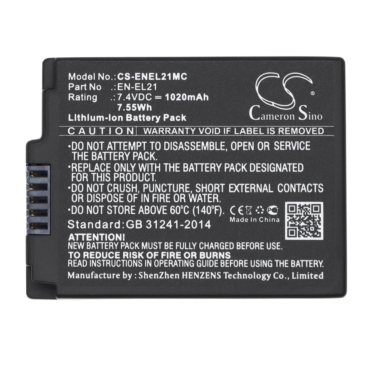 Replacement Battery for NiKon 1 V2 – Camera – 1020mAh / 7.4V