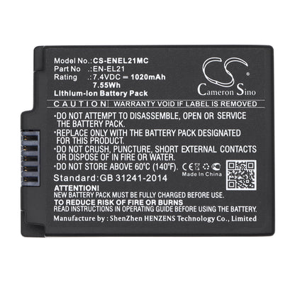 Replacement Battery for NiKon 1 V2 – Camera – 1020mAh / 7.4V