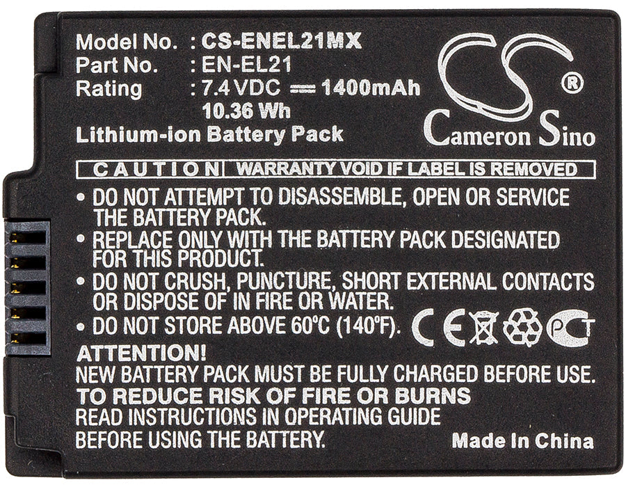 Replacement Battery for Nikon  1 V2 – Camera – 1400mAh / 10.36Wh / 7.4V