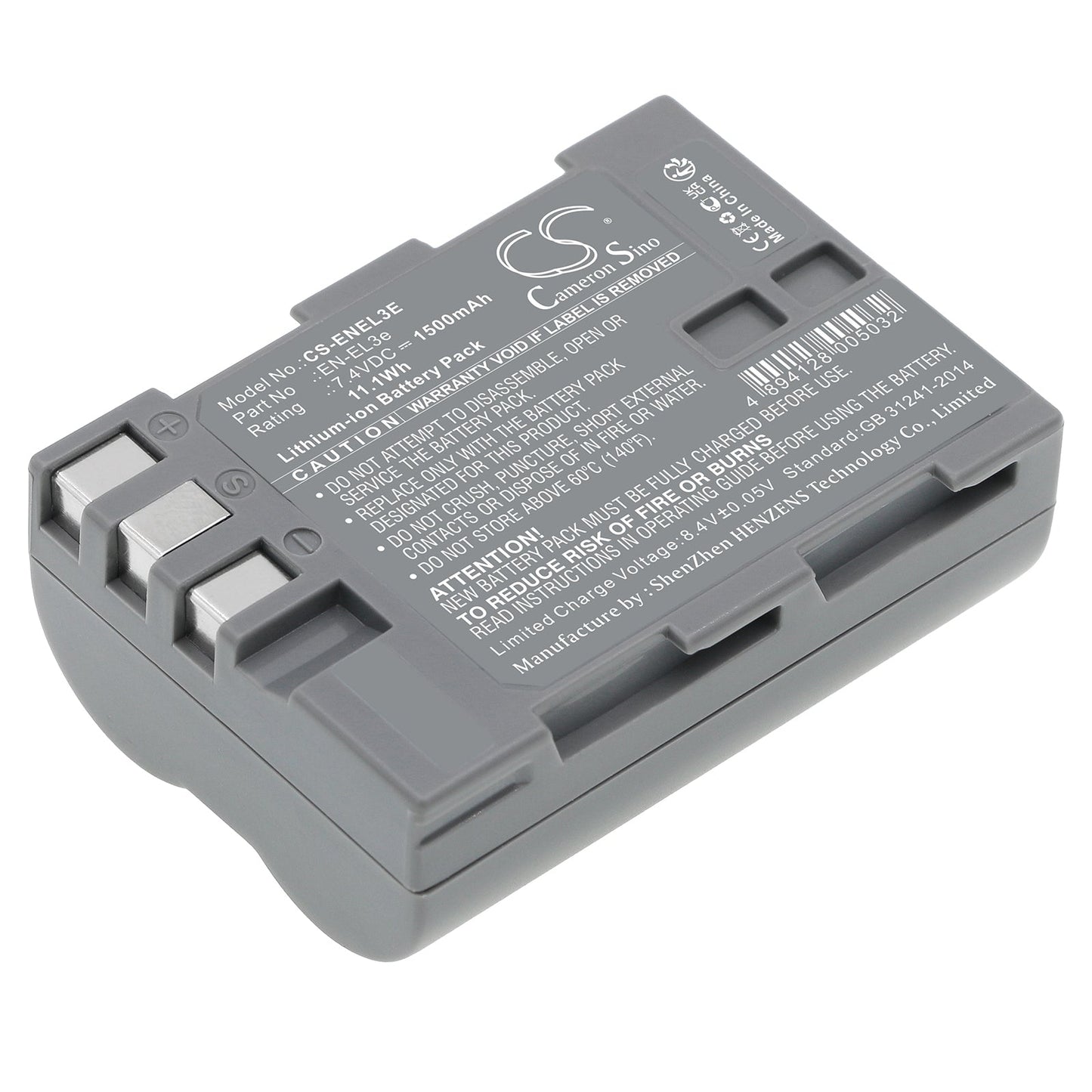 Replacement Battery for NIKON  D100 – Camera – 1500mAh / 11.1Wh / 7.4V