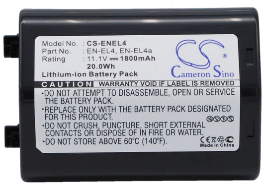 Replacement Battery for NIKON  
D2Hs – Camera – 1800mAh/19.9Wh / 11.1V
