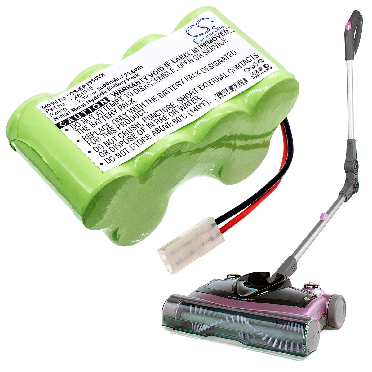 Replacement Battery for Shark | Euro Pro V1950 – Vacuum – 3000mAh / 7.2V