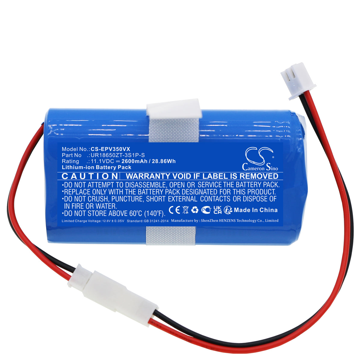 Replacement Battery for Electropan Ilife V3S – Vacuum – 2600mAh / 11.1V