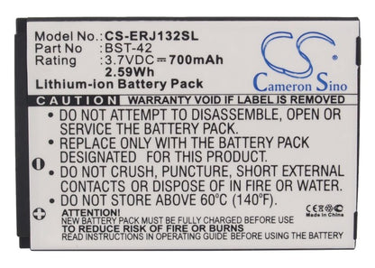 Replacement Battery for Sony Ericsson J132 – Mobile, SmartPhone – 700mAh / 3.7V