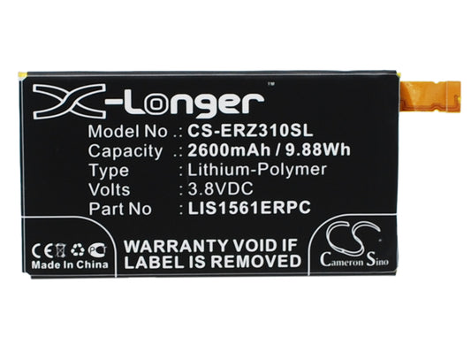 Replacement Battery for Sony Ericsson Xperia Z3 Mini – Mobile, SmartPhone – 2600mAh / 3.8V