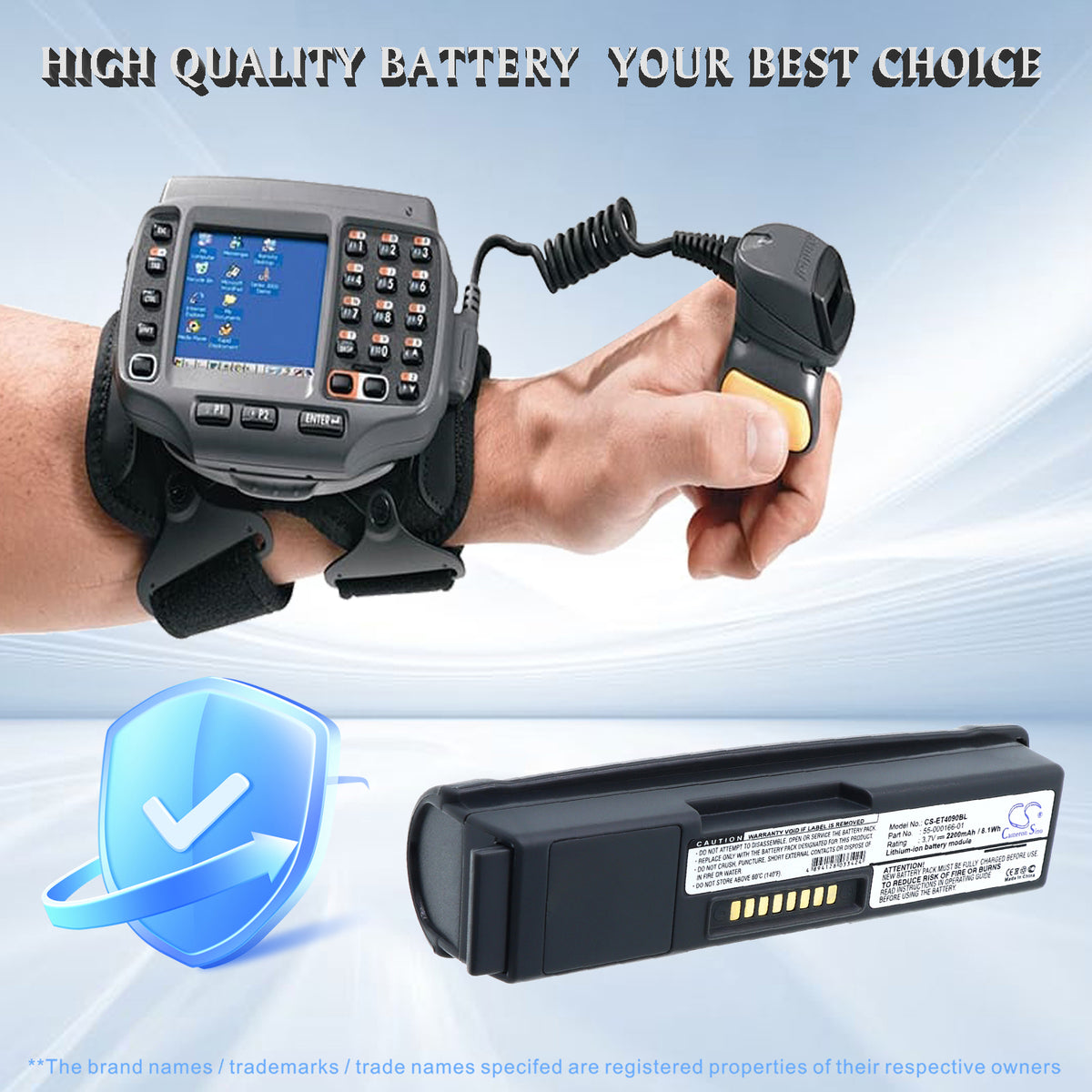 Replacement Battery for Zebra | Symbol WT41N0 – Barcode Scanner – 2200mAh / 3.7V