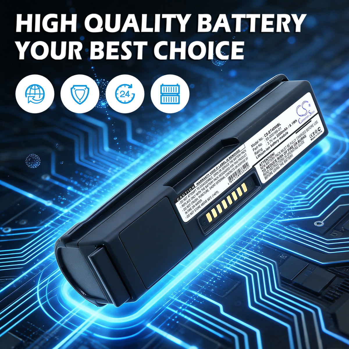 Replacement Battery for Zebra | Symbol WT41N0 – Barcode Scanner – 2200mAh / 3.7V