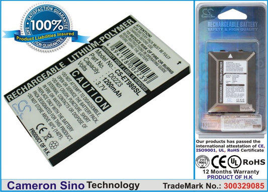 Replacement Battery for Lenovo ET980 – PDA, Pocket PC – 1200mAh / 3.7V