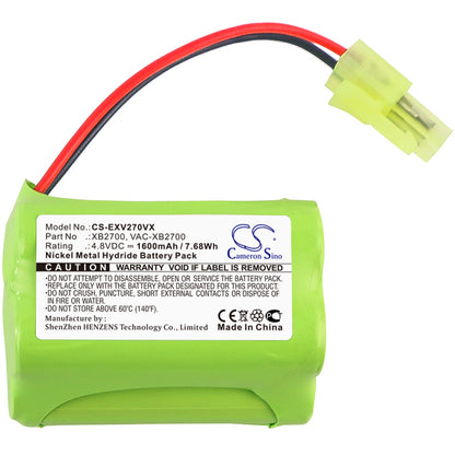 Replacement Battery for Shark | Euro Pro XB2700 – Vacuum – 1600mAh / 4.8V