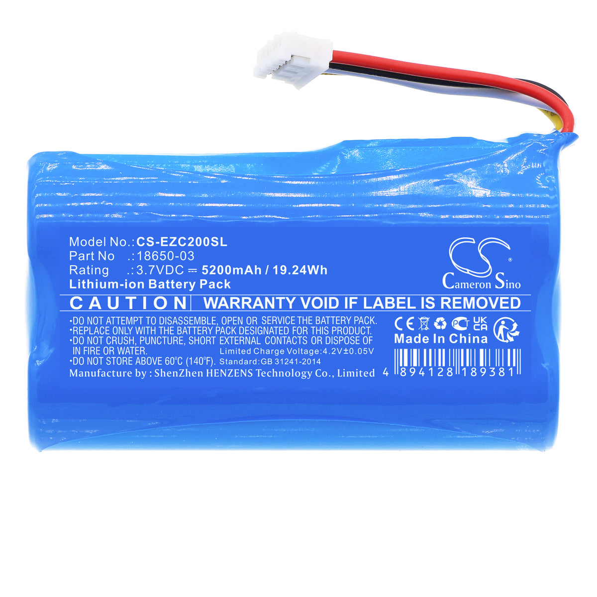 Replacement Battery for Ezviz DB2C – Home Security Camera – 5200mAh / 3.7V