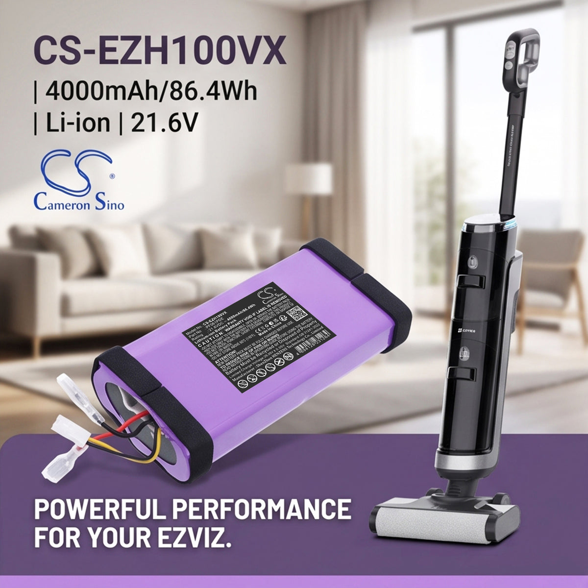 Replacement Battery for EZVIZ CS-RH1 – Vacuum – 4000mAh / 21.6V