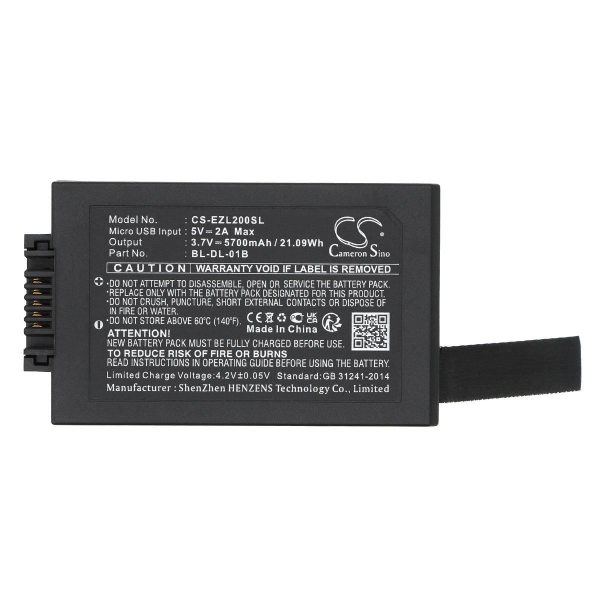 Replacement Battery for Ezviz DL20VS – Door Lock – 5700mAh / 3.7V