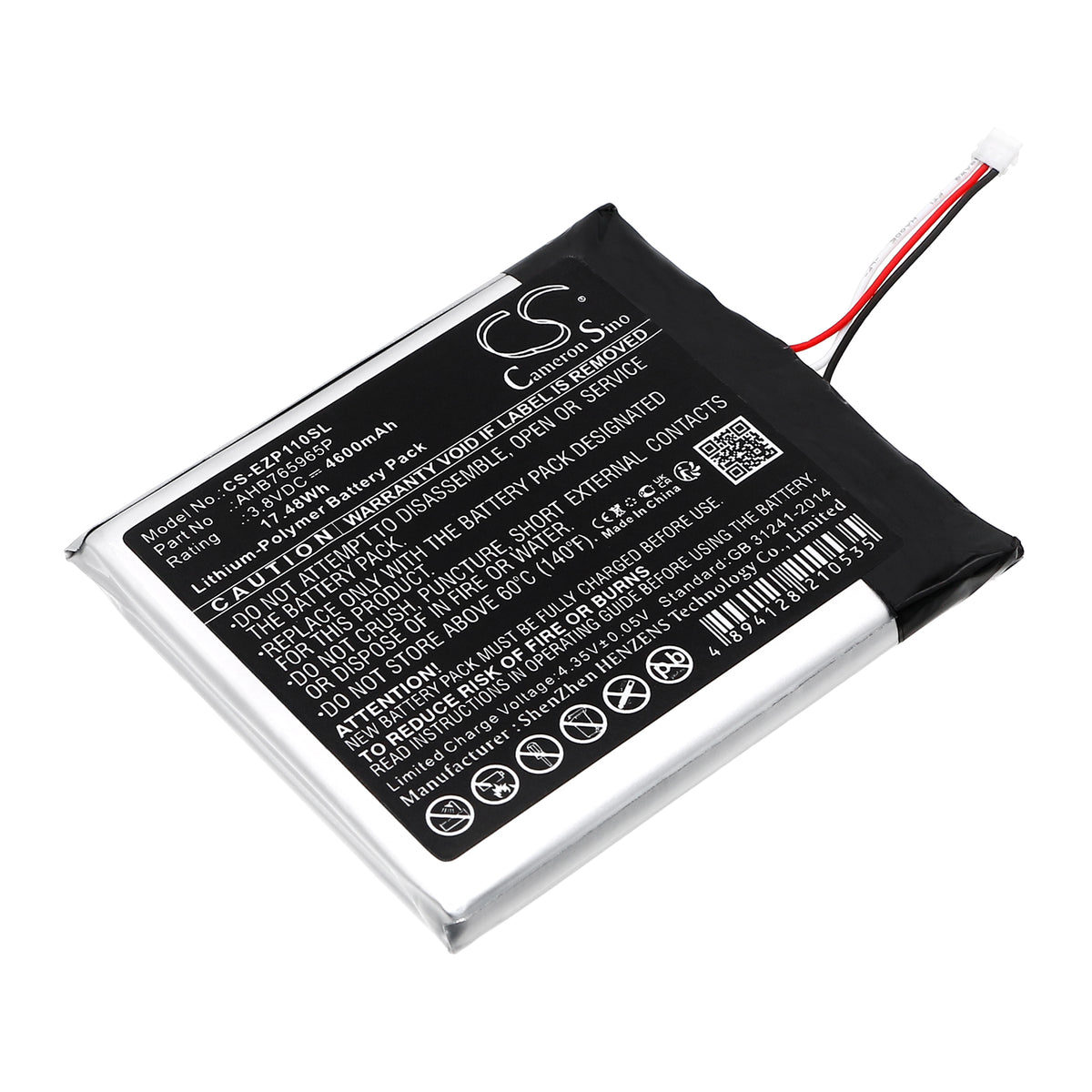 Replacement Battery for Ezviz CS-DP1C-4A1WPFBSR – Home Security Camera – 4600mAh / 3.8V