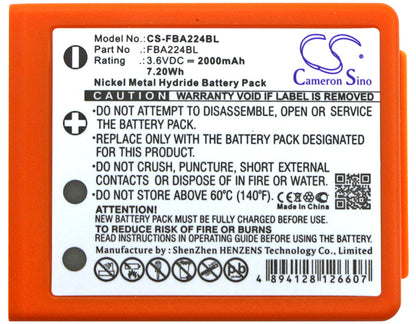 Replacement Battery for HBC  FBFUB09N – Crane Remote Control – 2000mAh / 7.20Wh / 3.6V