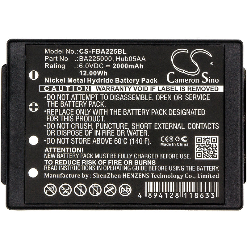 Replacement Battery for HBC  FBFUB09N – Crane Remote Control – 2000mAh / 12.0Wh / 6.0V