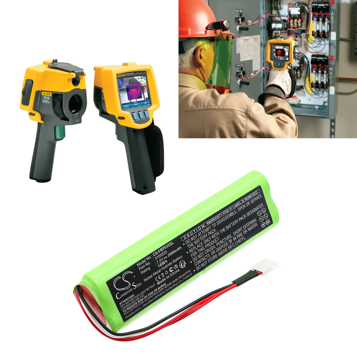 Replacement Battery for Fluke Ti-10 – Thermal Camera – 2500mAh / 7.2V
