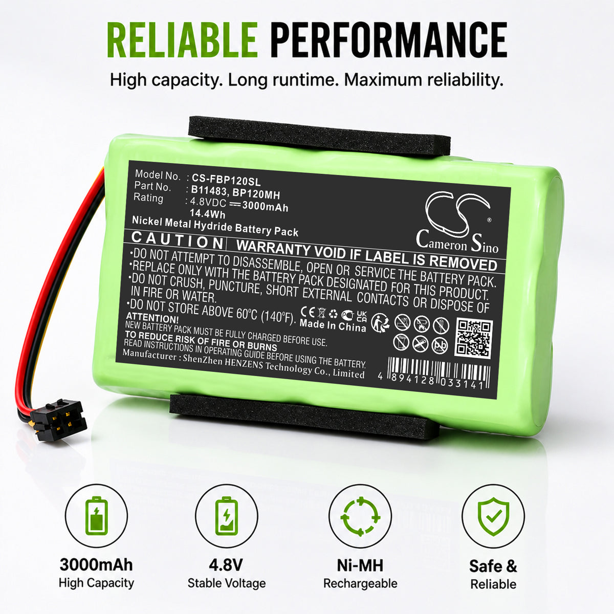 Replacement Battery for Fluke Scopemeter 120 – Equipment, Survey, Test – 3000mAh / 4.8V