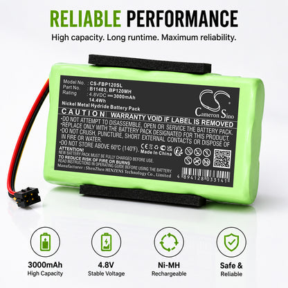 Replacement Battery for Fluke Scopemeter 120 – Equipment, Survey, Test – 3000mAh / 4.8V