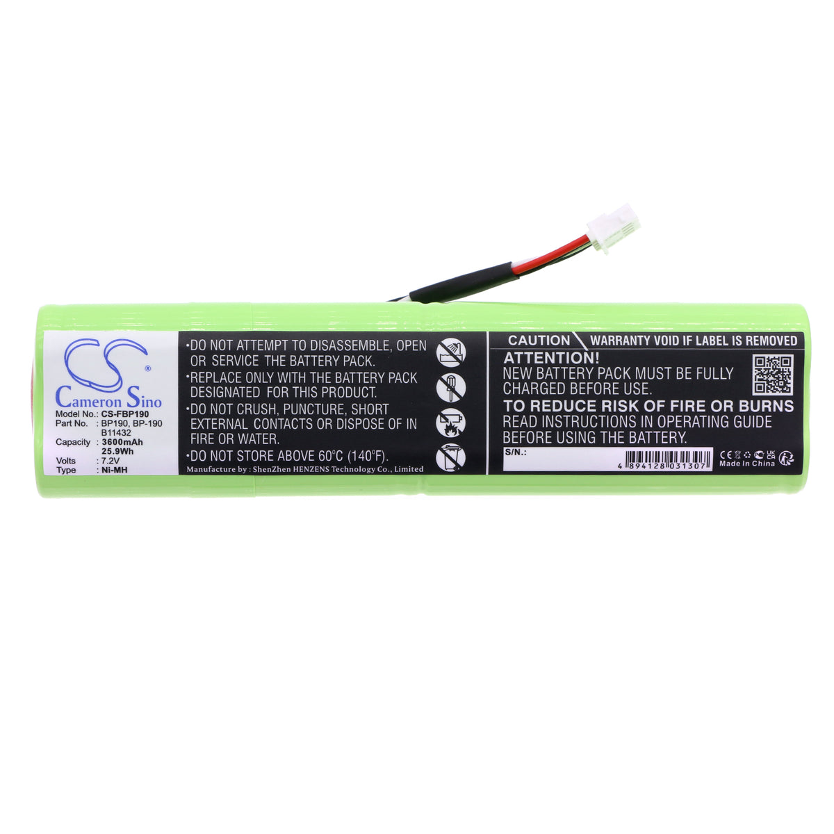 Replacement Battery for Fluke Scopemeter 192 – Equipment, Survey, Test – 3600mAh / 7.2V