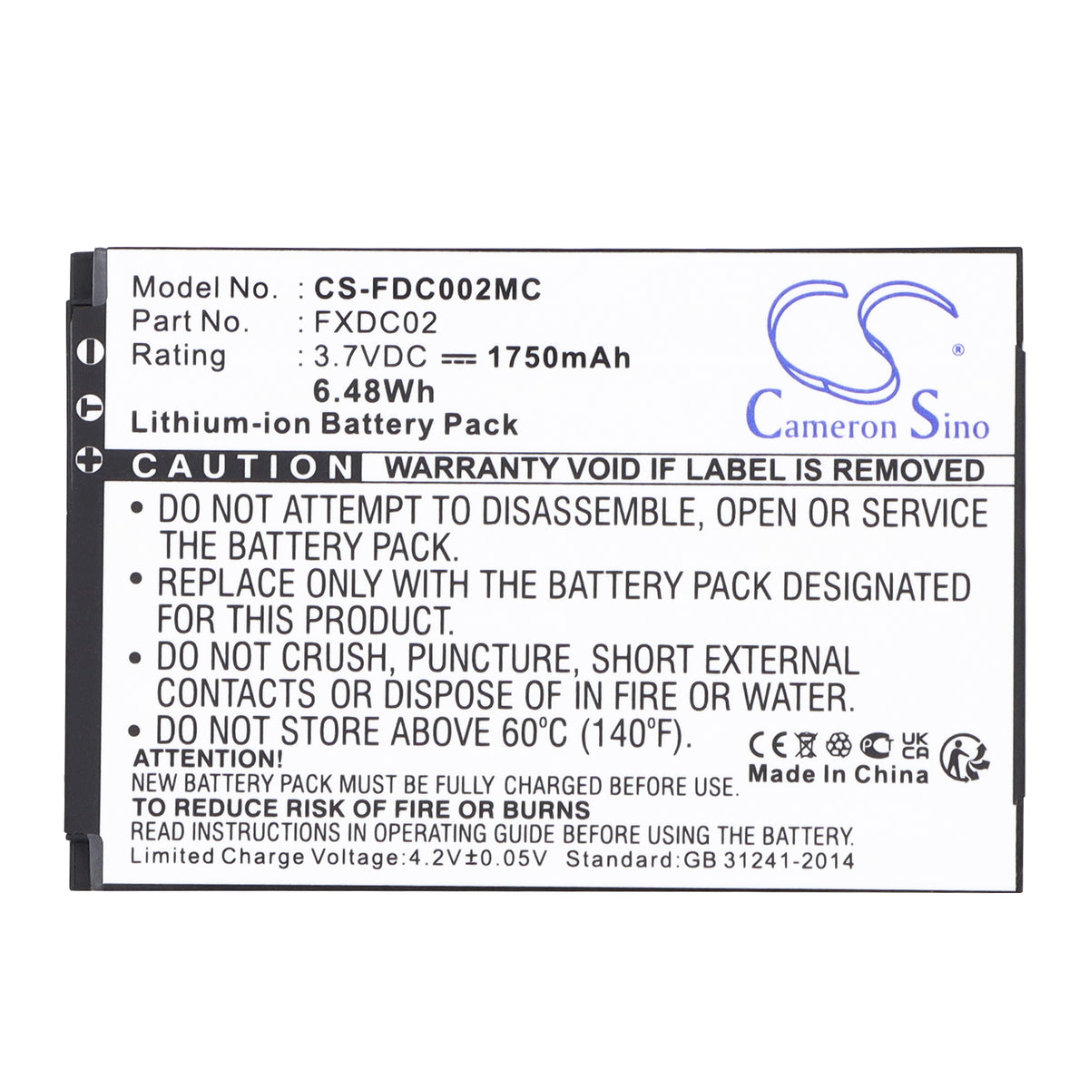 Replacement Battery for Drift HD Ghost – Camera – 1750mAh / 3.7V