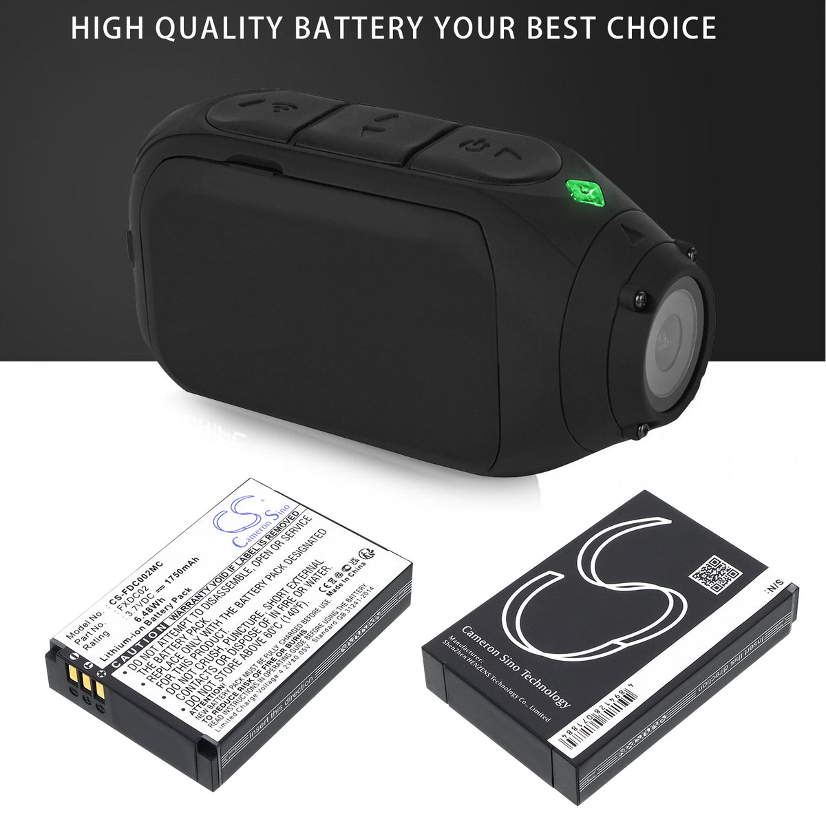 Replacement Battery for Drift HD Ghost – Camera – 1750mAh / 3.7V