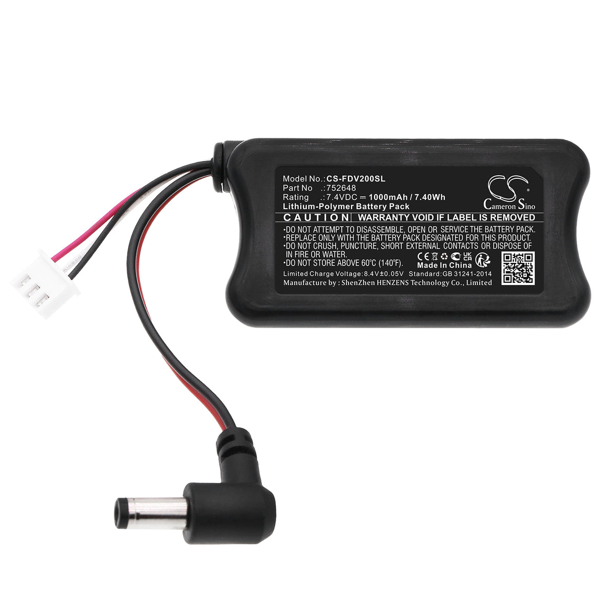 Replacement Battery for Fatshark Dominator V2 – VR – 1000mAh / 7.4V