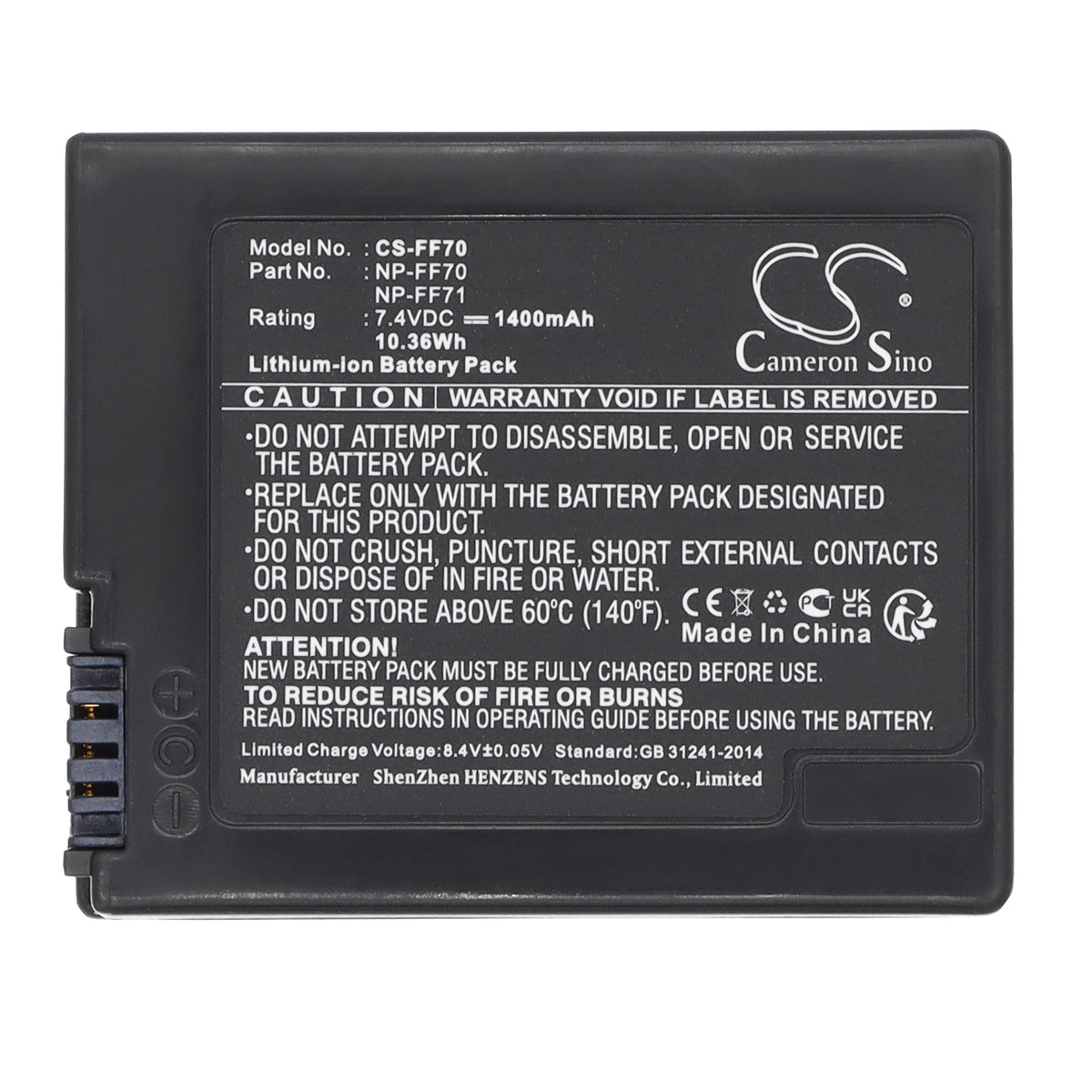 Replacement Battery for Sony DCR-PC9 – Camera – 1400mAh / 7.4V
