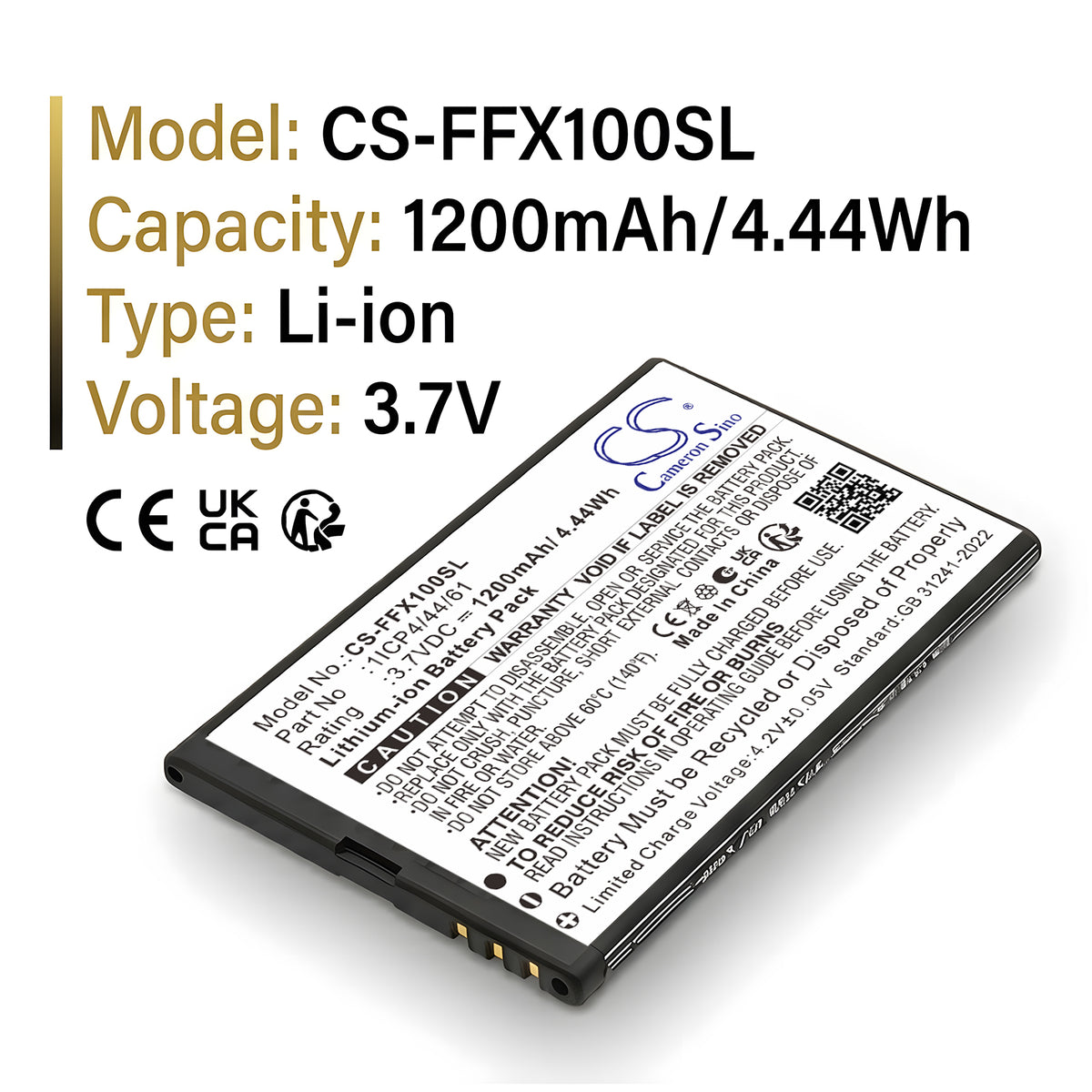 Replacement Battery for FAMOCO FX110 – ID Card Reader – 1200mAh / 3.7V