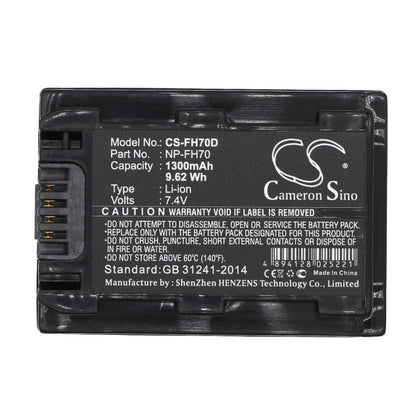 Replacement Battery for Sony DCR-DVD908E – Camera – 1300mAh / 7.4V