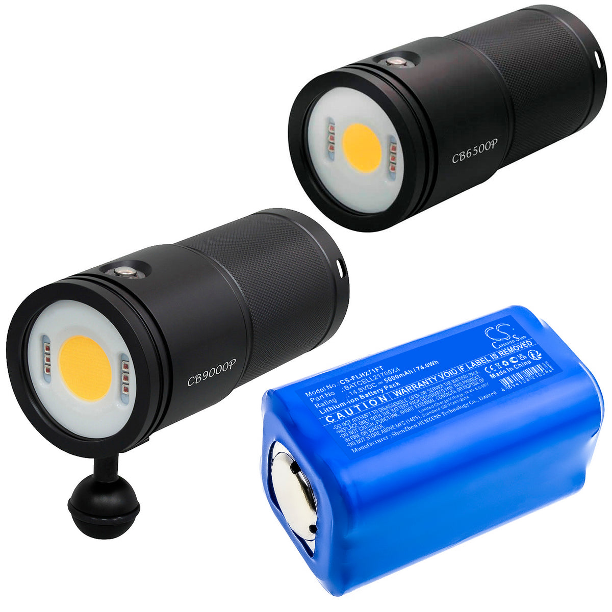 Replacement Battery for Bigblue CB9000P – Flashlight – 5000mAh / 14.8V