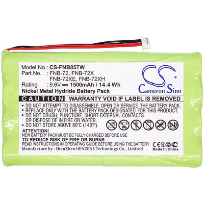 Replacement Battery for Vertex  FT-817 – Two-Way Radio – 1500mAh / 14.40Wh / 9.6V