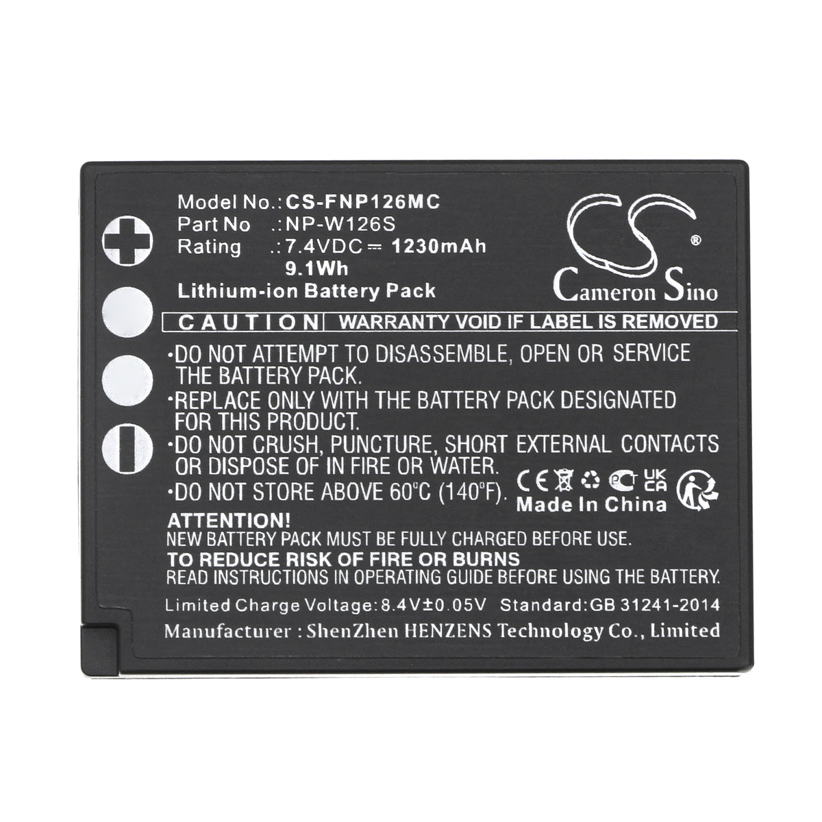 Replacement Battery for Fujifilm FinePix HS30EXR – Camera – 1230mAh / 7.4V