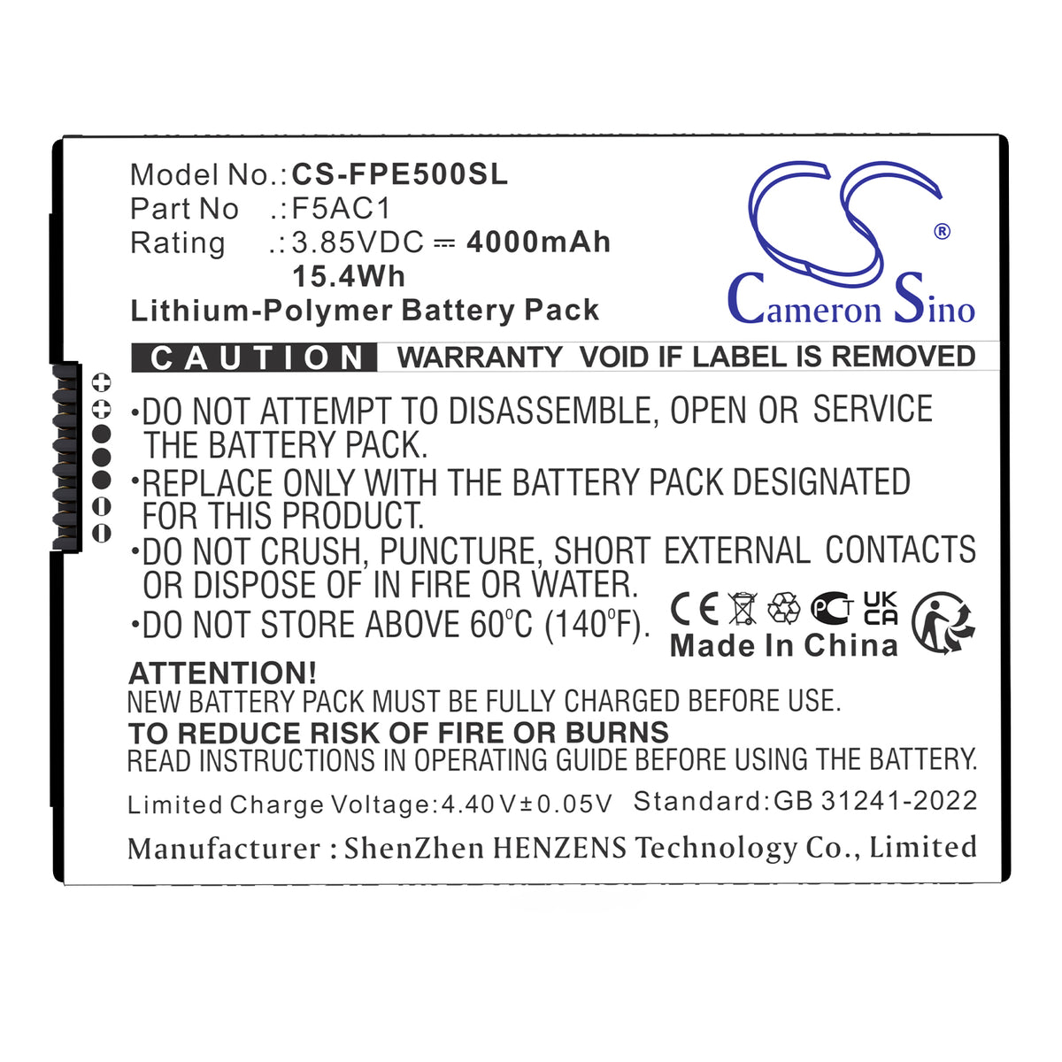 Replacement Battery for Fairphone 5 – Mobile, SmartPhone – 4000mAh / 3.85V